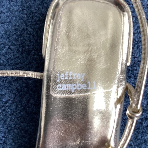Gold Jeffrey Campbell Strappy Sandals with 1.5" Heel - sz 9 - Picture 5 of 7